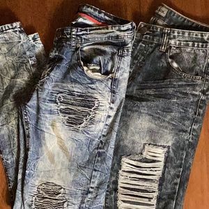 Bundle of distressed jeans